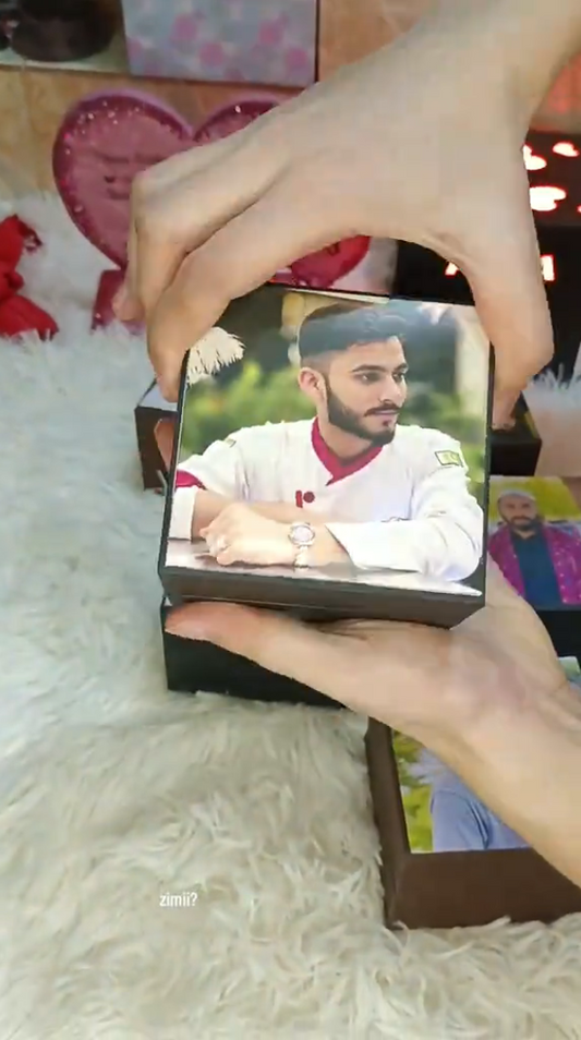 Customized Watch with photo on box